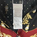 Chico's  Reversible‎ Shirt Roses Flower Print & Dots Pattern Size 2 Photo 5