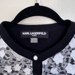 Karl Lagerfeld  Black/White Cropped Cardigan with 3D Flowers Size XS Photo 2