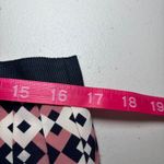 J.Crew  Rose Navy White Pleated 100% Silk Miniskirt 10 Lined Zip‎ Back Geometric Photo 7