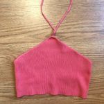 bright coral pink halter top Photo 2