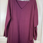 Soft Surroundings  Maroon Long Sleeve Blouse Batwing V-Neck Size XL EUC #5933 Photo 0