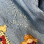 Blue Diamond Shirt Womens M Blue Embroidered Long Sleeve Denim Button Down Shirt Size M Photo 10