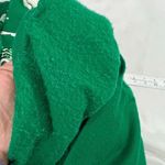 Vintage 90s Green Textured Holiday Horse Carriage Crewneck Sweatshirt Size L Photo 6