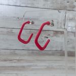 Vintage Earrings for Pierced Ears Unusual Shape Red Photo 0