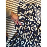 Bloomchic Navy Cream Animal Print Ruffle Sleeve Smocked Waist Midi Dress Plus Blue Size 18 Photo 2