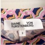 Diane Von Furstenberg  DVF Brooklyn Matte Jersey Pants Pink/Navy Geometric Small Photo 3