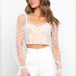 Hello Molly Runaway the label RNWY  Polka Dot bustier Corset Crop Top Sheer XS 2 Photo 0