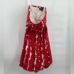 Plenty Flock! by Tracy Reese Red White 100% Silk Strapless Balloon Dress Size 8 Photo 1