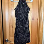 Badgley Mischka Scroll Sequin Halter Mini Visit Dress by Size 6 NWT Photo 5