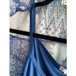 Cloth Portrait Womens XL Blue Blouse Art to Wear Layered Button Up Boxy Photo 2