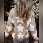 CLARE SHERPA STAR CARDIGAN Tan Photo 2