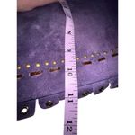 Berge Purple Suede Shoulder Bag Tassel Accent Italy Leather Boho Style Photo 11