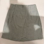 Brandy Melville Cara Mini Skirt Green and White Check Plaid XS OS One Size Photo 9