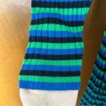 Boden Mini Collared Ribbed Knit Dress in Navy and Bright Green Size 14R New Blue Photo 2