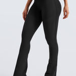 YEOREO Mini Flare Leggings Womens Workout Butt Lifting Legging Hidden Scrunch Seamless Black Size 6 Photo 0