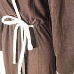 Vintage 70s 80s Fleece Robe Cream Brown Small Photo 6