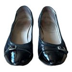 AGL Black Wedges Patent Leather Cap Toe Round Shimmery Suede Shoes EU 38.5 US 8 Photo 5