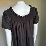 Smock Tiered Maxi Dress With Side Pockets Black Size XL Photo 4