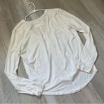 Free People Top vneck stretch tee womens White (medium) casual flowy coastal Photo 3