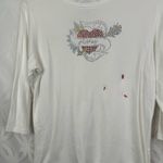 Harley Davidson of Naples Florida White Glitter 3/4 Sleeve Tee Photo 3