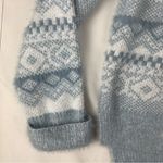 Paper Route clothing Co small medium blue gray Patterned Women's Sweater fuzzy Photo 5