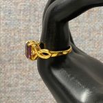 Elegant 14k Gold Plated Emerald Cut Amethyst Cocktail Ring Size 9 Purple Photo 5