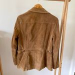 Eddie Bauer Vintage Suede Leather Collared Jacket in Tan Brown Photo 5
