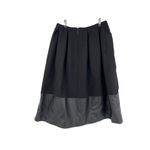 Christopher Kane Skirt Womens 8 Faux Leather Hem Flared Black Wool Pleated Photo 1