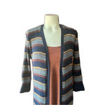 Style & Co  Petite Long Cardigan Sweater Blue Rust Tan LP Large Photo 1