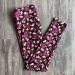 LuLaRoe  Leggings Floral Purple Yellow One Size Photo 0