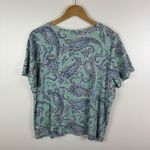 Croft & Barrow Croft‎ & Barrow Paisley Classic Tee Sz 1X Cotton Preppy Boho Stretch Lightweight Photo 2