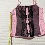 Victoria's Secret Victoria’s Secret Corset Style Tank Top Sz M Medium Pink With Black Lace Photo 1