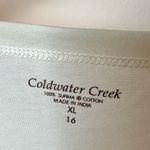 Coldwater Creek  Top XL Short Sleeve Cream Supima Cotton Boat Neck Pullover NWT Photo 1
