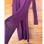 Free People NWT  Wine Purple Ribbed Long line Cardigan Topper Loungewear Size S Photo 2
