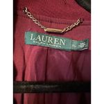 Ralph Lauren Lauren Velvet Bomber Jacket Burgundy Zipper Pockets Lined Photo 10