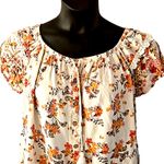 No Boundaries  Women's Floral Peasant Blouse - Short Sleeve, Size XL Photo 2