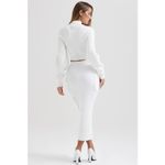 House Of CB  Reeva WHITE BALLOON SLEEVE RIBBED‎ Cropped SWEATER size XS Photo 7