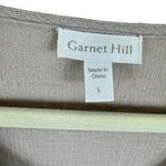 Garnet Hill  100% Cotton Tan Black Embroidered Kaftan Swimsuit Coverup Size L Photo 5