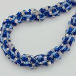 Artisan Shades of Blue and Clear Beaded Necklace Photo 6