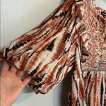 Tolani  Blouse Quilted Floral Peasant Puff Sleeve Made in India Size Medium Photo 6