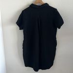 Three Dots  Black Gauzy Cotton Dress Collar V Neck 100% Cotton Medium Photo 1