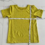 Loft  Neon Yellow/Green textured knit short sleeve stretchy top Sz S Photo 5
