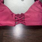 Burgundy Red Strappy Crochet Swim Bikini Bathing Suit Top Women's Size Large Photo 1