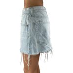 Mother Women's Blue Light Wash Raw Hem Cut Off Mini Denim Jean Skirt Size 27 Photo 1