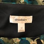 Dressbarn Dress Faux Wrap Short Sleeve Pleated Geometric Blue Green 14 Photo 2