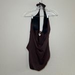 Magic Suit One Piece Halter Swimsuit Brown Turquoise Jeweled Women's 12 Classic Photo 3