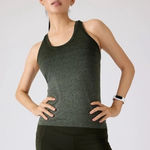 Athleta  Momentum Seamless Tank Womens XS Green Racerback Ribbed Athletic Top Photo 0