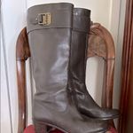 Tahari Dark Brown Heeled Boots with Buckle sz 8 Photo 0