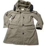 Michael Kors Hooded Parka Coat Size Large Olive Faux Fur Trim Sherpa Lining Black Photo 5