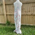 Lovestitch  Draped Back Abstract Printed Maxi Dress Photo 3